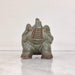 Vintage green elephant ceramic pot