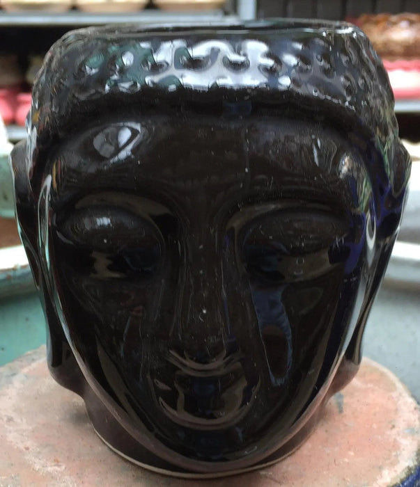 Buddha Small Black Ceramic Pot 
