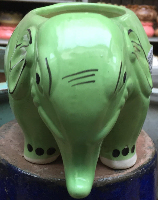 Green Elephant Ceramic Planter - Modern Home Decor
