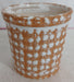 Round ceramic pot with fancy white dotted design
