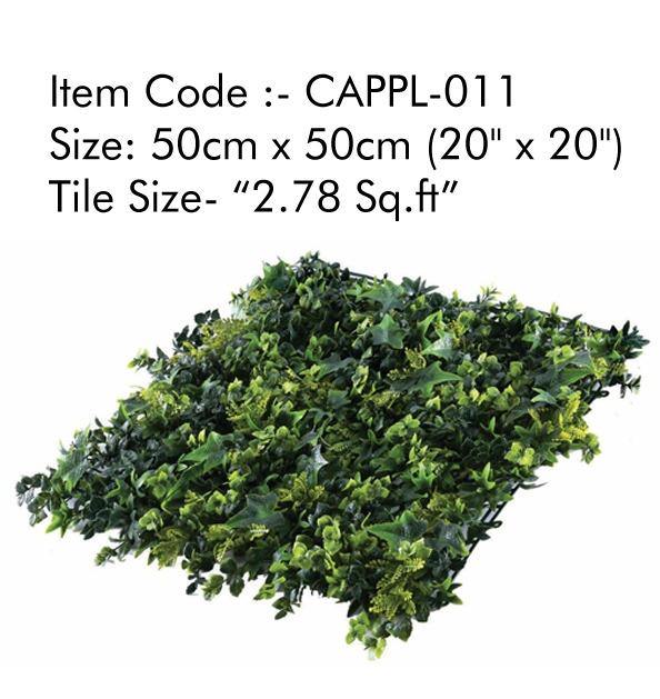 CAPPL-011 Artificial Vertical Garden mat  50cm X 50cm(20" X 20") 2.78 Sq.ft (Pack of 12)