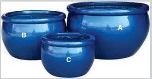 Bell Shiny Blue Fiber Pots - CGASPL