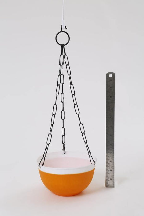Orange Hanging Planter | 16 cm Hanging Pot | Chhajed Garden