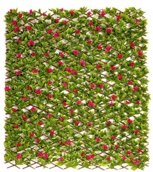 Artificial UV Protected Bougainvellia Wooden Trellis Size-2 mtr x 1 mtr , Area Covered 21.52 sq ft ( Pack of 2 ) - CGASPL
