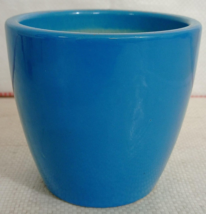 Ceramic pot in sky blue color