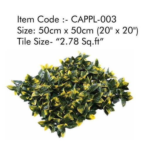 CAPPL-003 Artificial Green Wall Tile 50 cm X 50 cm (Pack of 12)