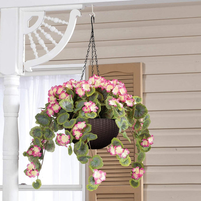 21 cm Brown Rattan Hanging Planter with Chain