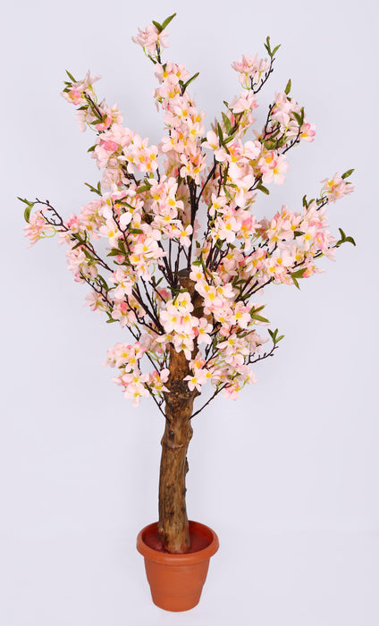Artificial Cherry Blossom Tree In Coffee Wood Stick - 4 feet - CGASPL