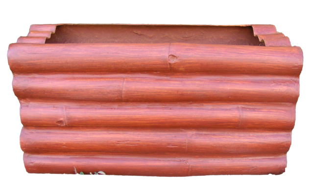 Bamboo Tall Reddish Brown Fiber Planter - CGASPL