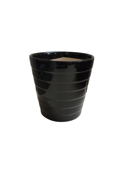 Indoor and outdoor decorative pot in black