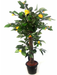 Artificial Camelia Plant Topiary 'N' Coffee Wood Stick Yellow - 2 Feet - CGASPL