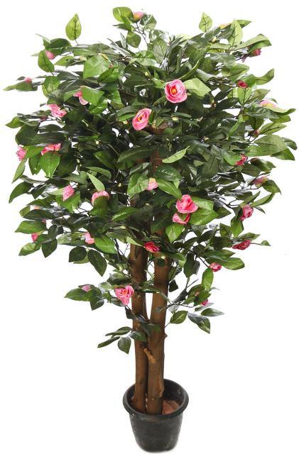 Artificial Camelia Plant Topery 'N' Coffe Wood Stick Pink - 4 Feet - CGASPL