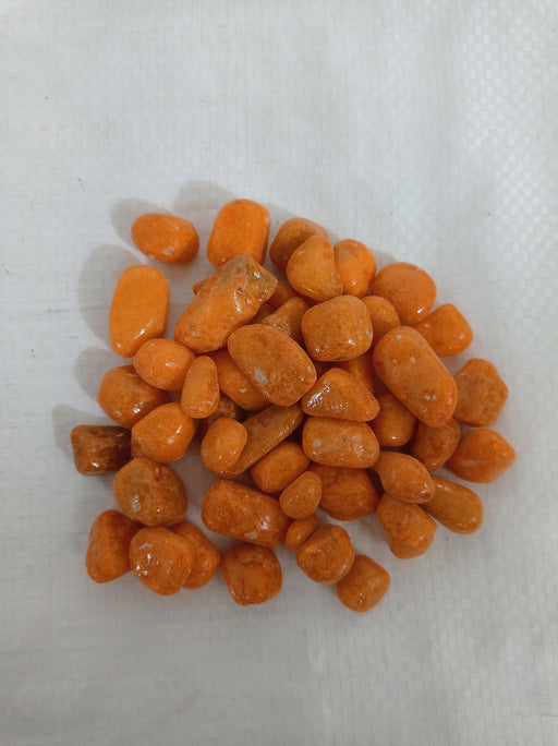 Decorative Small Pebble Stone Orange Colour - ChhajedGarden.com