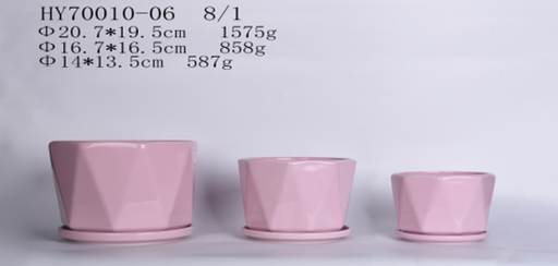 stylish pink ceramic pot