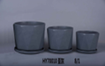 "Modern Round Grey Ceramic Pot"