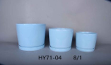 Ceramic Pot Blue  HY71-04 ( Pack  of 3)
