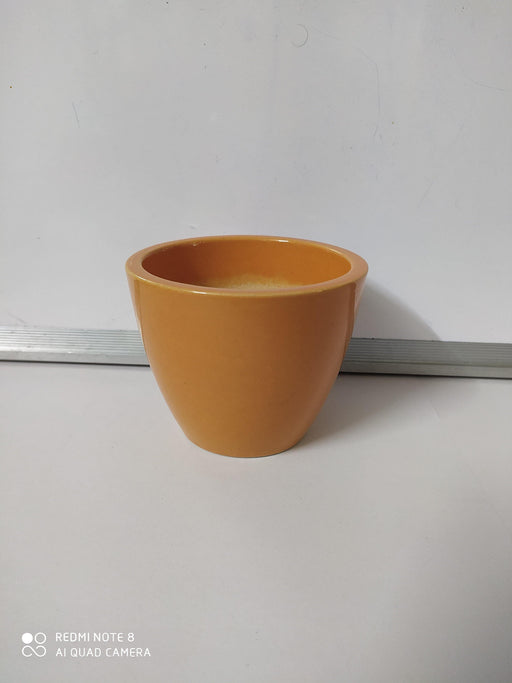 Modern orange ceramic pots for indoor plants