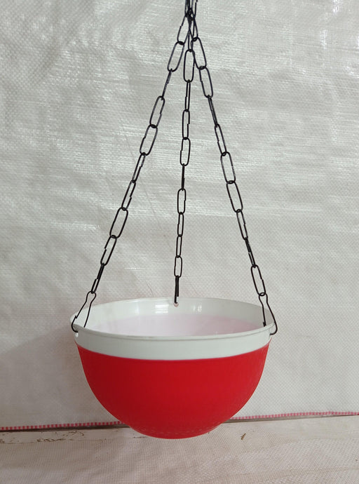Red Hanging Pots | 16 cm Double Color Hanging Pot | Chhajed Garden