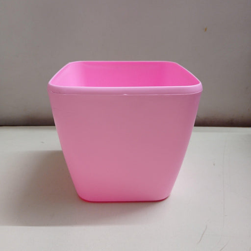 Pink Plastic Flower Pots | 14 cm Pink Paris Square Pot | Chhajed Garden
