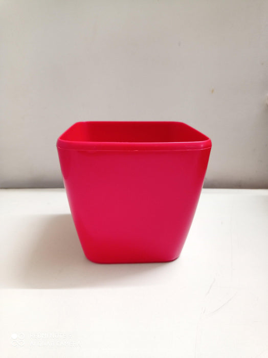 Red Flower Pots | 14 cm Red Paris Square Pot | Chhajed Garden