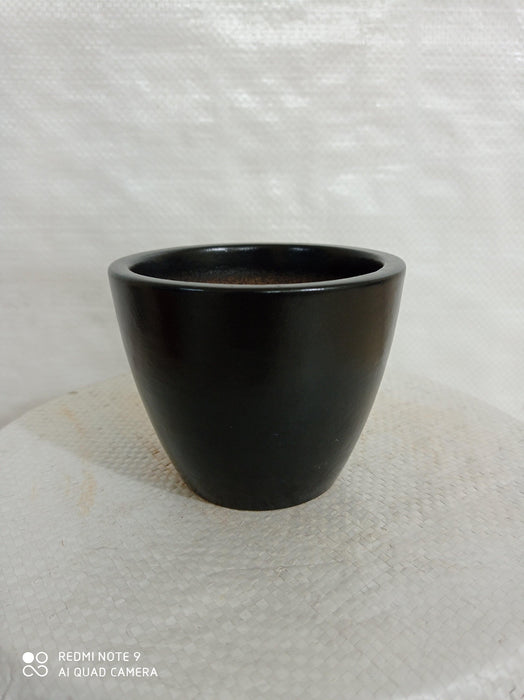 Stylish black ceramic plant pots