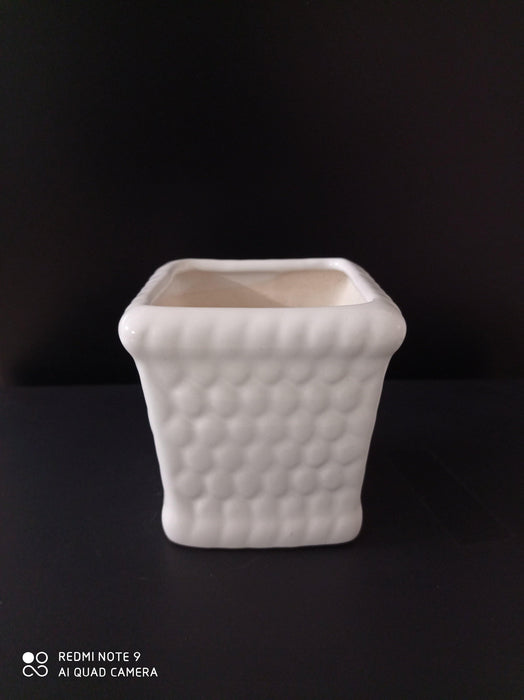 Set of 3 small-sized ceramic plant pots