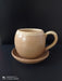 Cup-shaped ceramic pot with plate - Ceram color