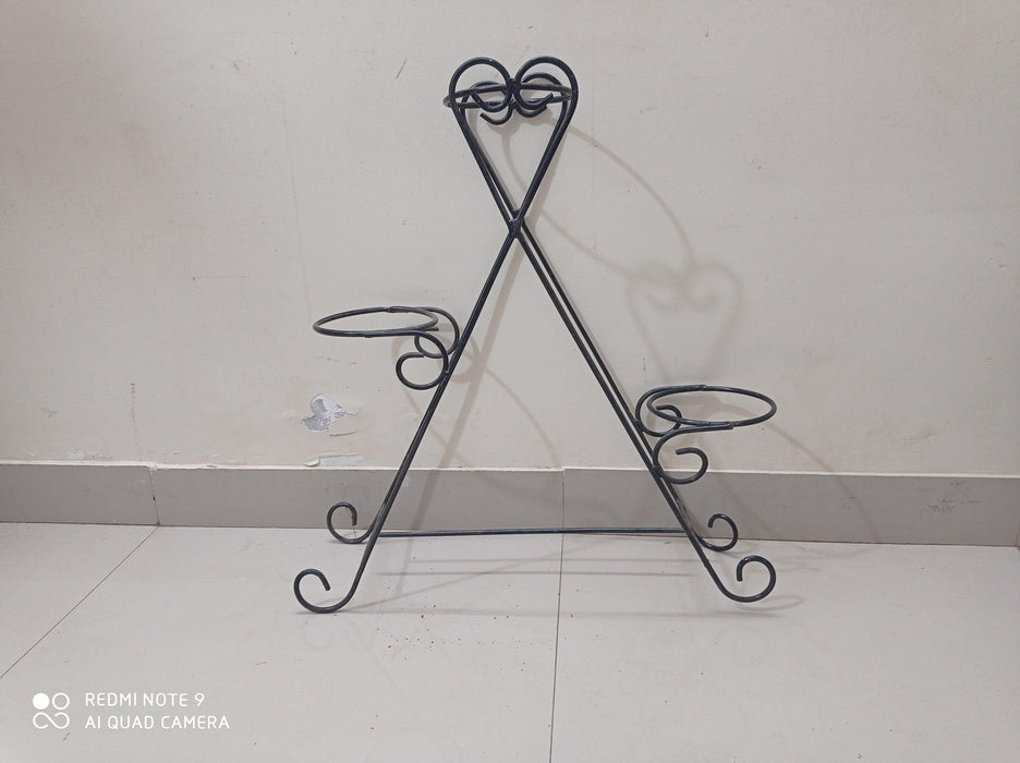 Wrought iron Flower 3 Pot Stand - CGASPL
