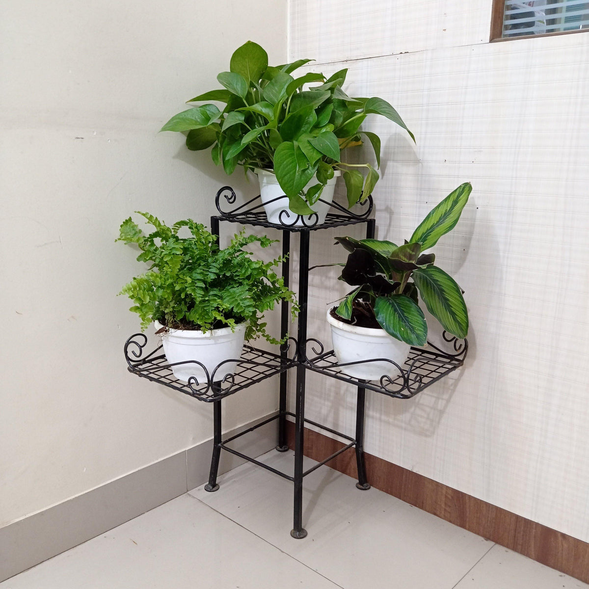 plant pot stand india 3 Pot Stand Square Corner