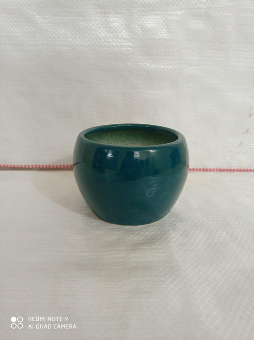 Premium Ceramic Handi-shaped Plant Pot - Peacock Color