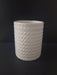Modern White Cylindrical Ceramic Plant Pot - Front View