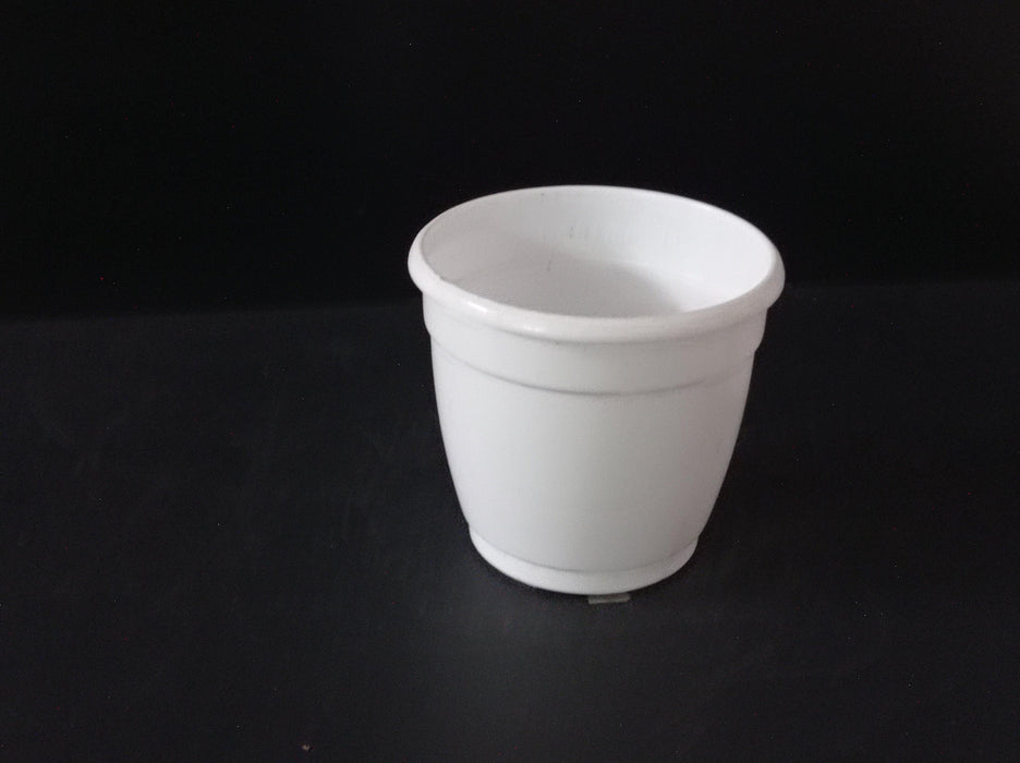 Diamond Plastic Pots 7 cm (White, Pack of 12) - CGASPL