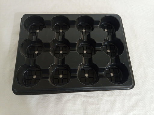 Black Round Spacing Tray (12 Cells) - CGASPL