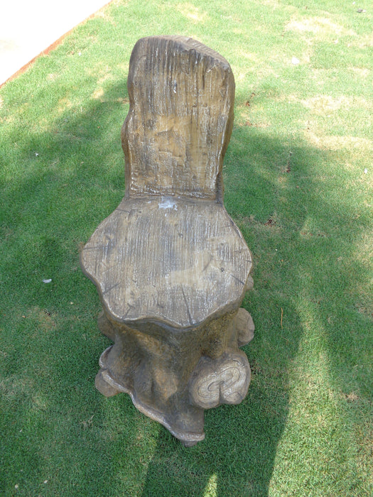 Wooden Log Seat With Back Rest - CGASPL