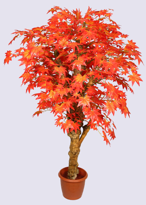 Artificial Maple Red Tree in Coffee Wood with Branches - 4 Feet - CGASPL