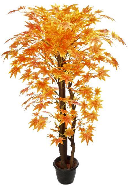 Artificial Maple Plant Orange Natural Stick -4 Feet - CGASPL