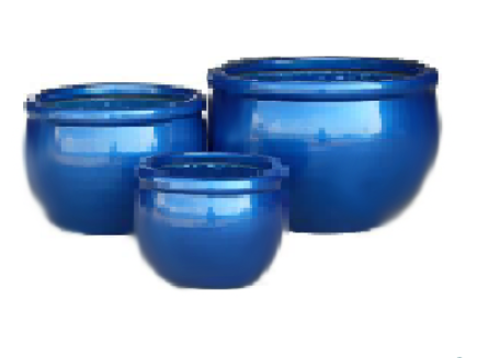 Shiny Blue Pots-Large - ChhajedGarden.com
