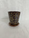 Set of 3 small ceramic flower pots in brown color