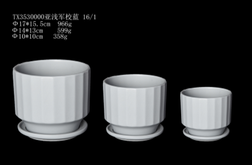 Sleek round design flower pots - grey color