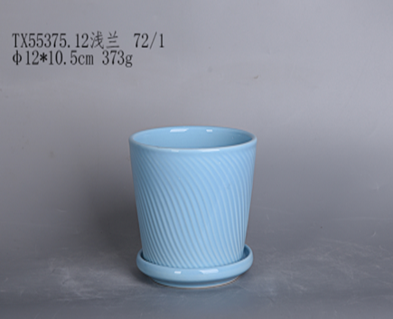 Turquoise Spiro Ceramic Pot for Table Top Plants