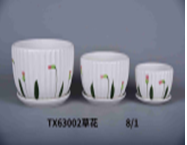 Round Ribbed Pot White Contemporary Round Ribbed Ceramic Pot - White | Modern Minimalist ...