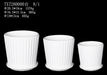 Stylish ceramic pot set with white line desig