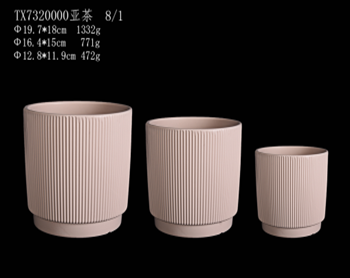 "Circular ceramic pot set for home decor"
