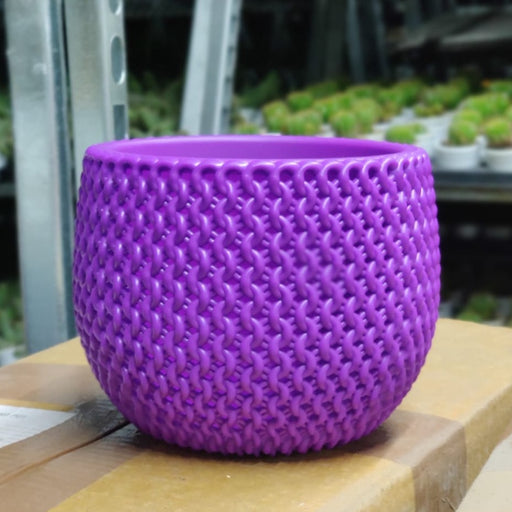 Purple Plastic Plant Pots | 18cm Decorative Plastic Pot | Chhajed Garden
