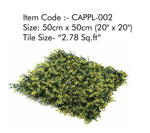 CAPPL-002 Artificial Green Vertical Garden Tiles for Outdoor and Indooor Use ( 50cm X 50cm , Pack of 3 Tiles ) - CGASPL