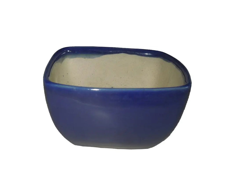 Set of 3 Modern Blue Ceramic Planters