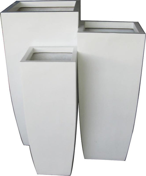 Elevate Shiny White Fiber Planter - CGASPL