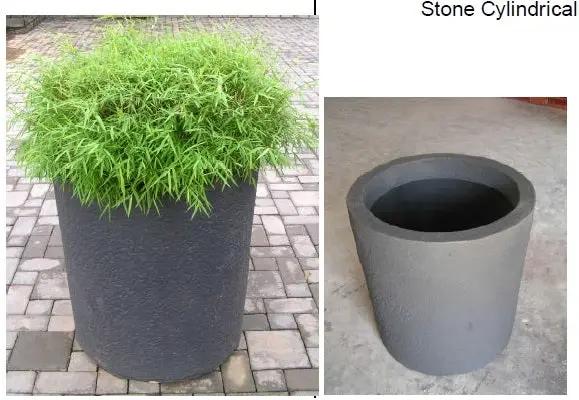 Stone Cylindrical Fiber Planter