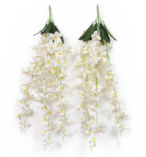 Artificial 3755 W White Frusia Orchid Hanging Creeper 96 cm-Pack of 12 - CGASPL