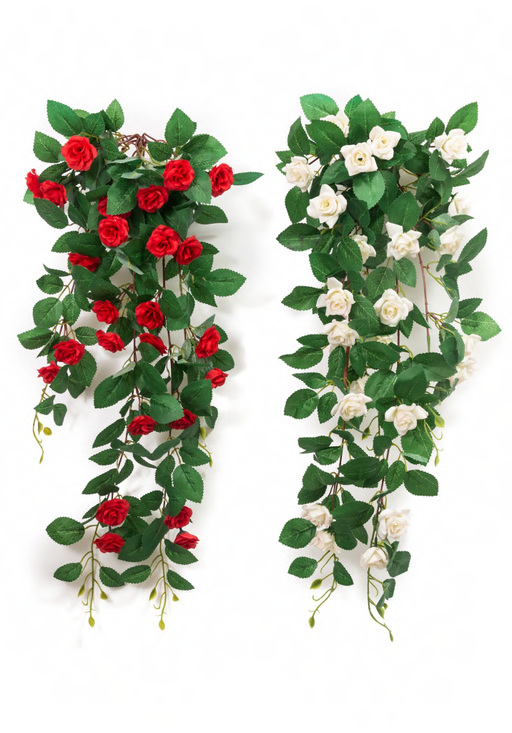 Artificial 3942 AB 25 Roses Hanging Creeper 86 cm -Pack of 6 - CGASPL